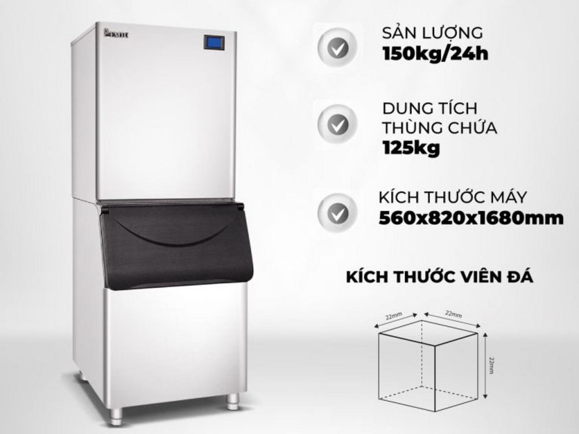 Viên đá vuông 22 x 22 x 22 mm — trong suốt và lâu tan