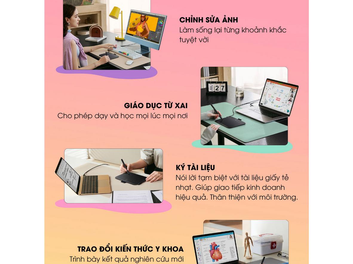 16,384 mức lực nhấn cho nét bút chính xác