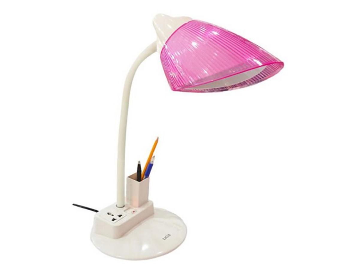Tổng quan Đèn bàn học bóng LED 5W Lioa 01B (Có hộc đựng bút, ổ cắm đa năng)