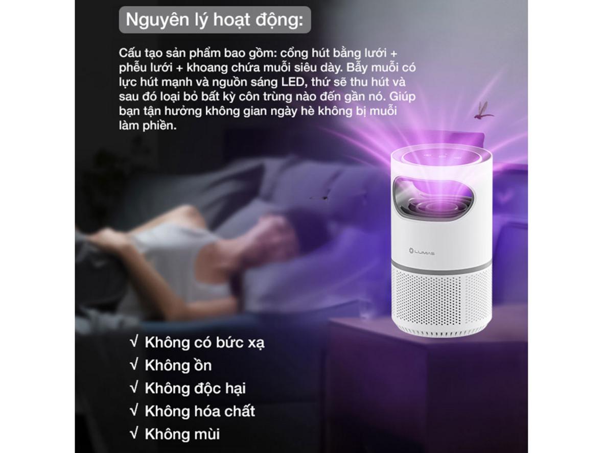 UV‑LED thu hút muỗi (365–395nm) — an toàn và hiệu quả.
