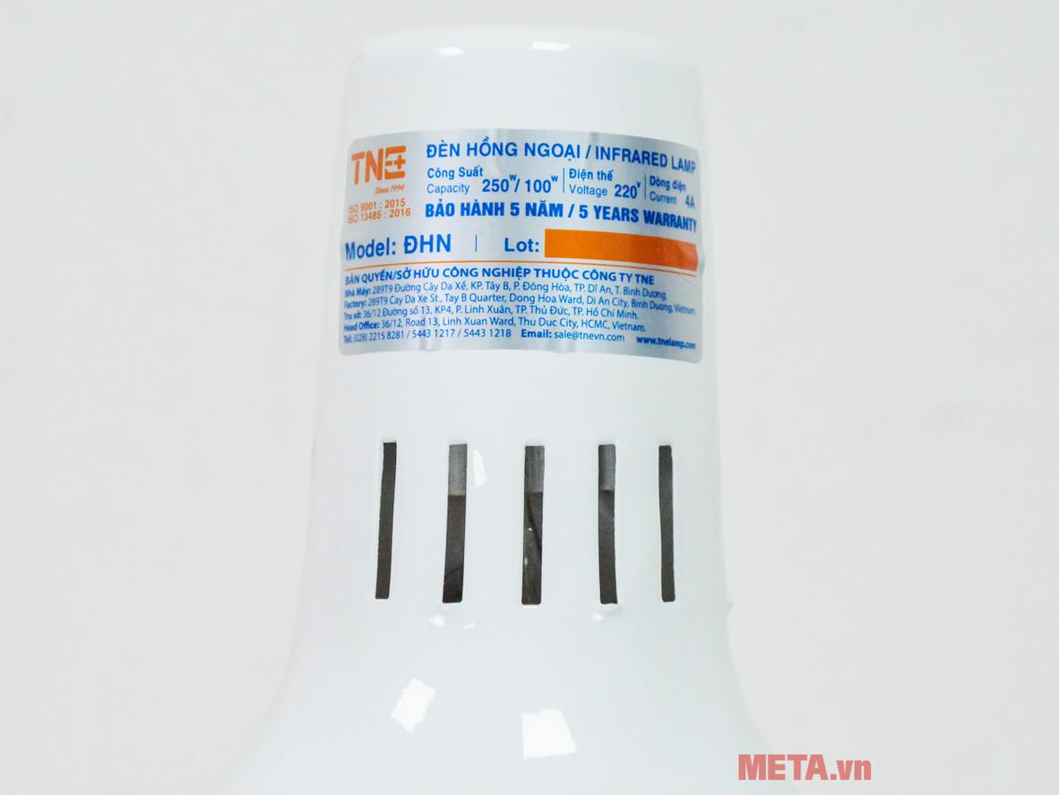 Tổng quan Đèn hồng ngoại TNE 250W kèm bóng và chiết áp