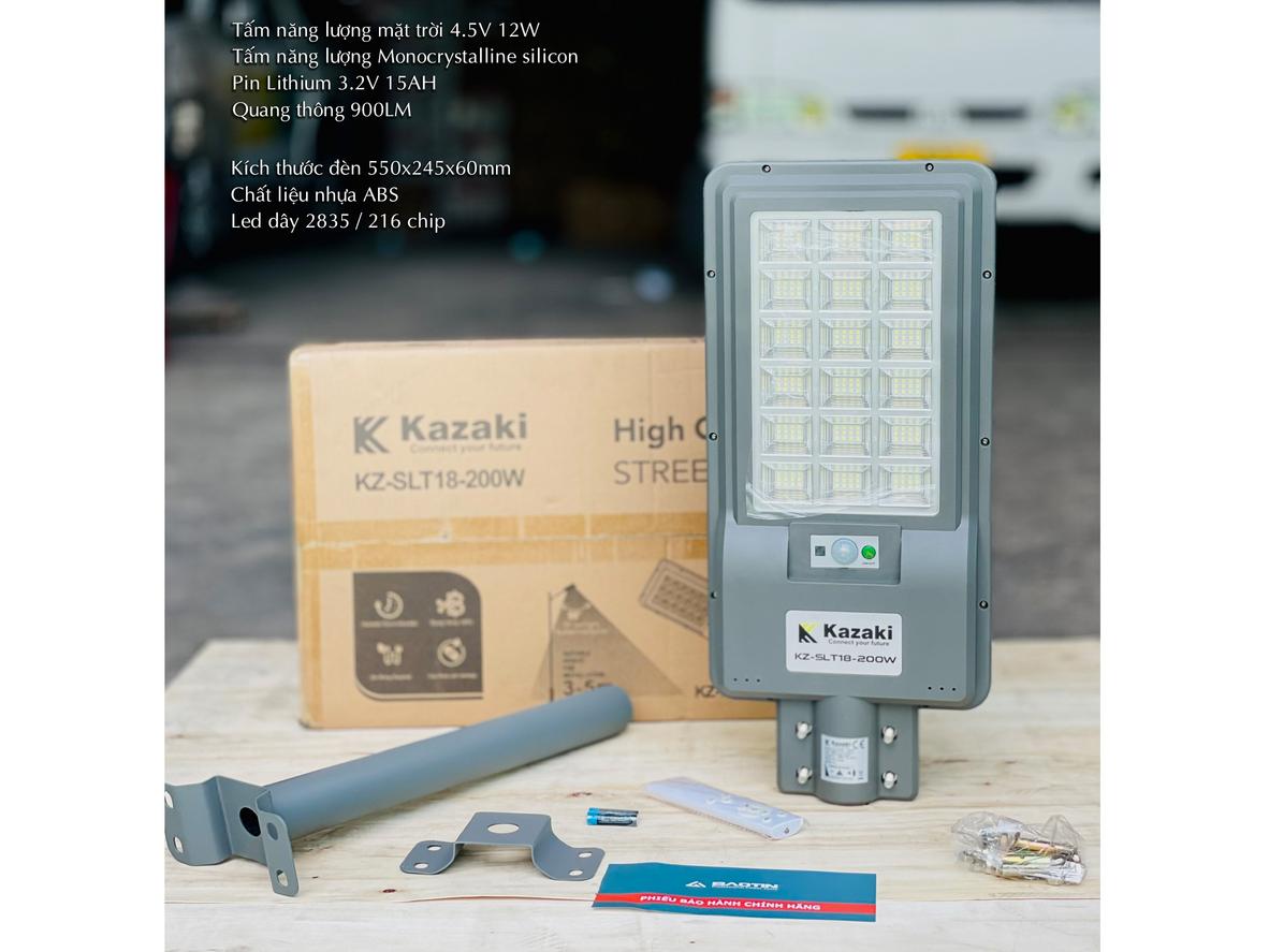 Tổng quan Đèn năng lượng mặt trời Kazaki KZ-SLT18-200W