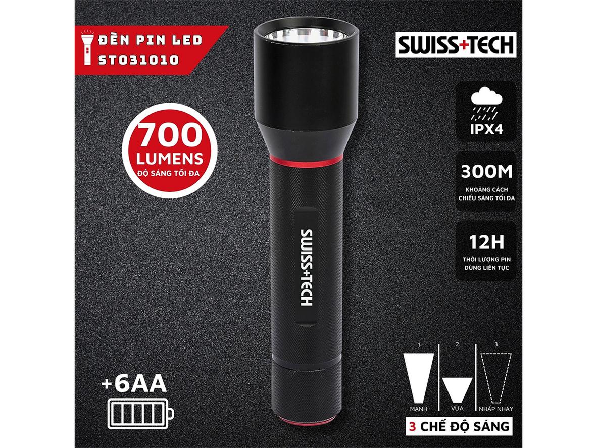 Thay 6 pin AA dễ dàng, sử dụng lâu cho hoạt động ngoài trời.