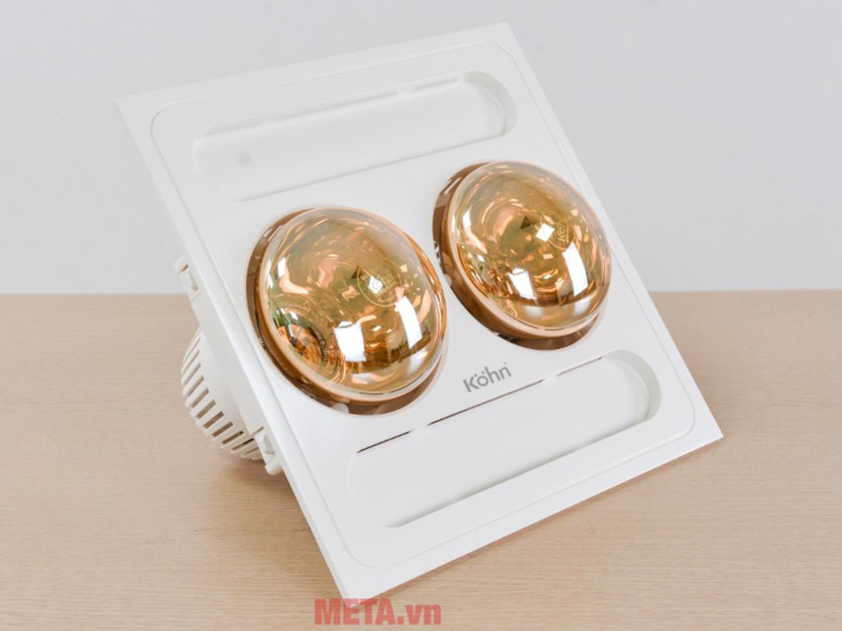 Tổng quan Đèn sưởi nhà tắm 2 bóng âm trần Kohn BK03G (Công tắc)