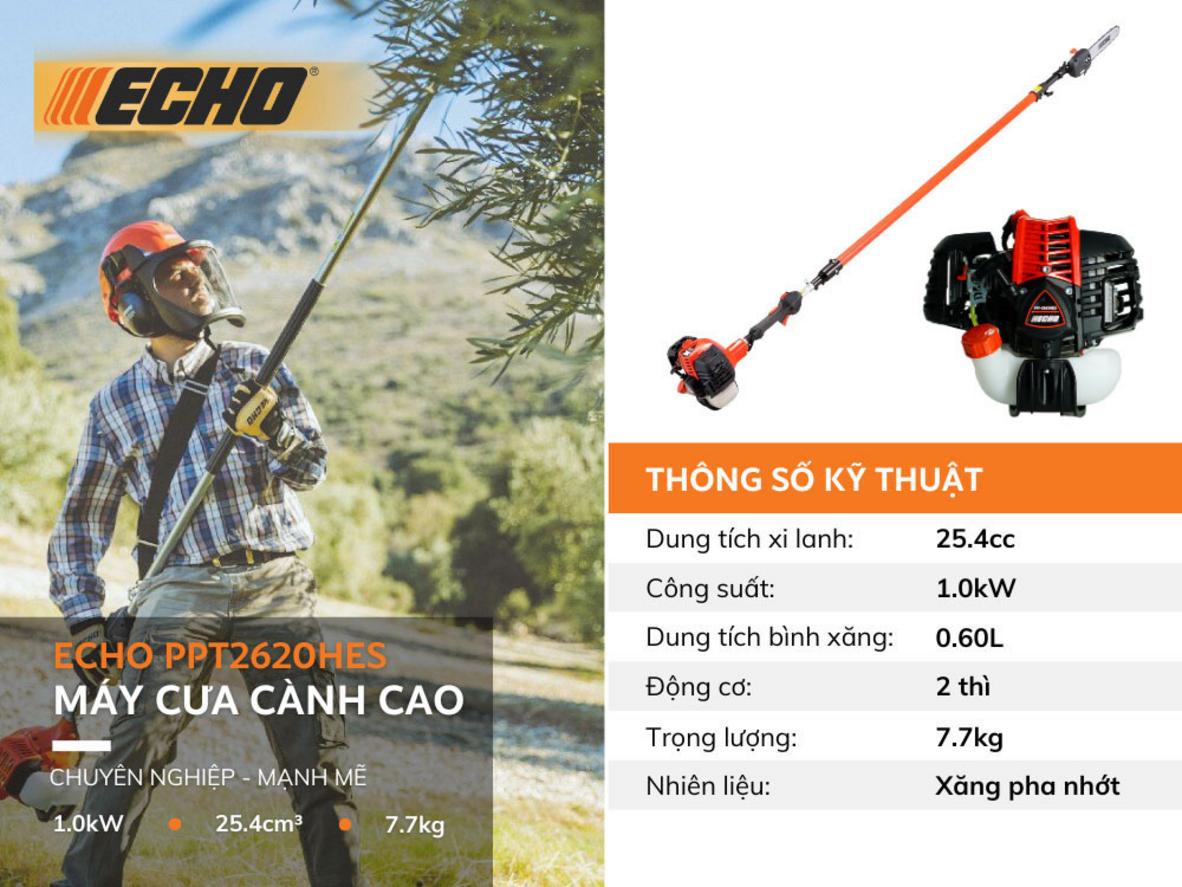 Động cơ 2 thì 25.4cc cho hiệu suất cắt ổn định.