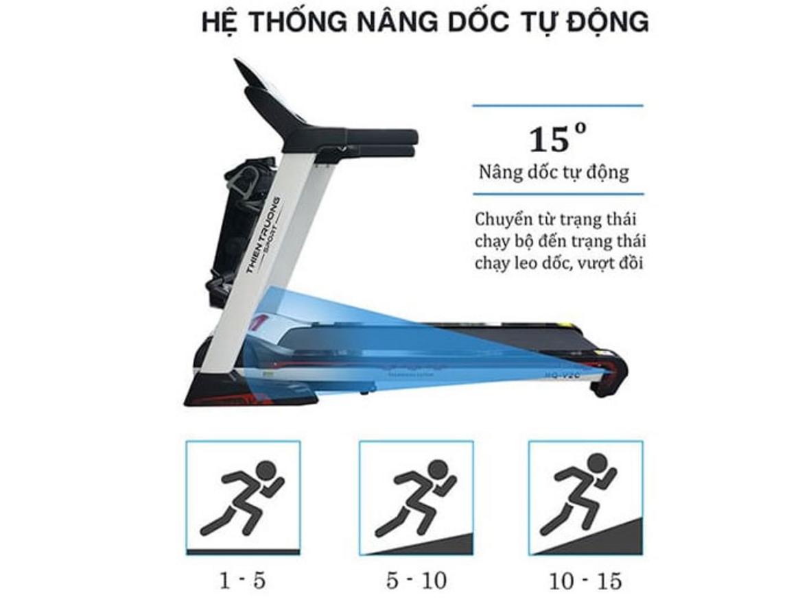 Động cơ DC 3.0 HP của HQ-V2C hoạt động êm ái cho bài chạy dài hơn, ít bảo trì hơn và phù hợp gia đình Việt có không gian hạn chế. (Ảnh minh họa: cận cảnh motor và bảng điều khiển).