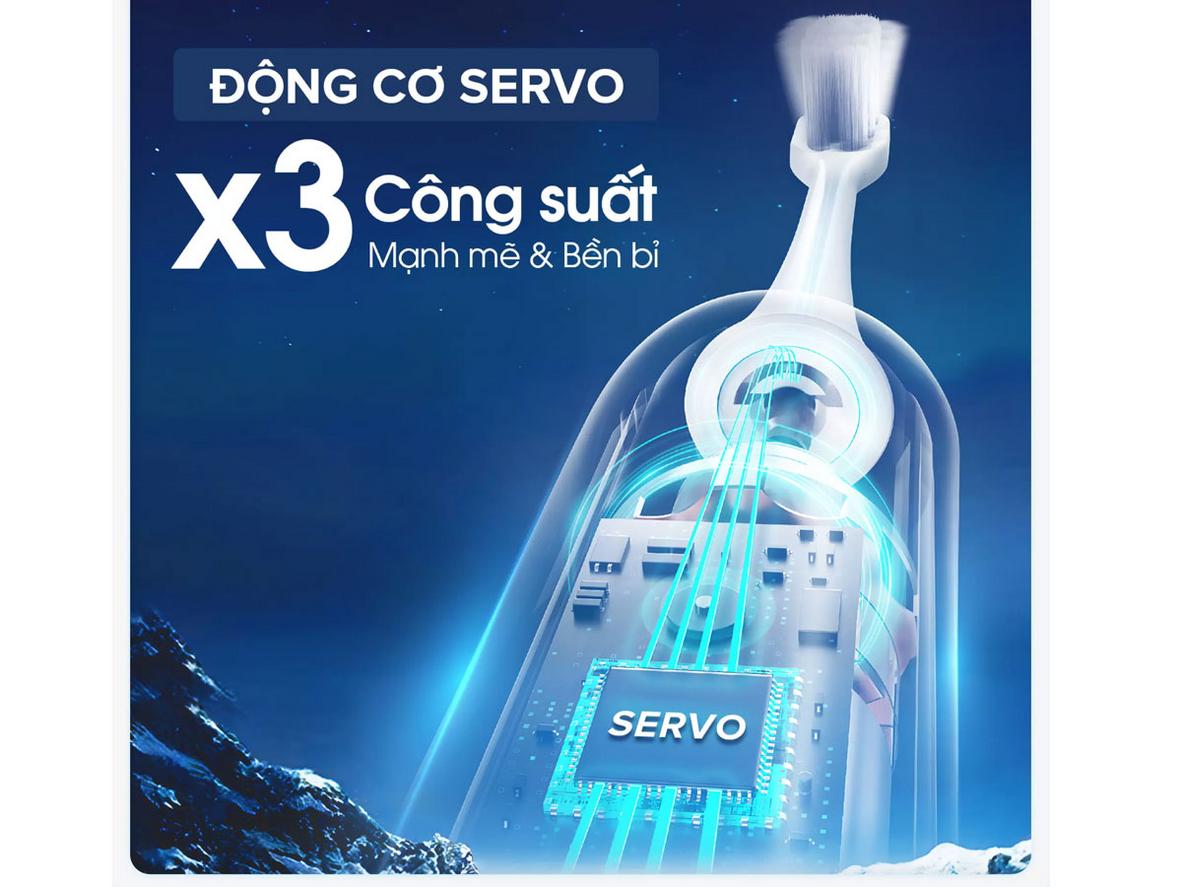 Động cơ Servo và pin dung lượng lớn cho thời lượng dài