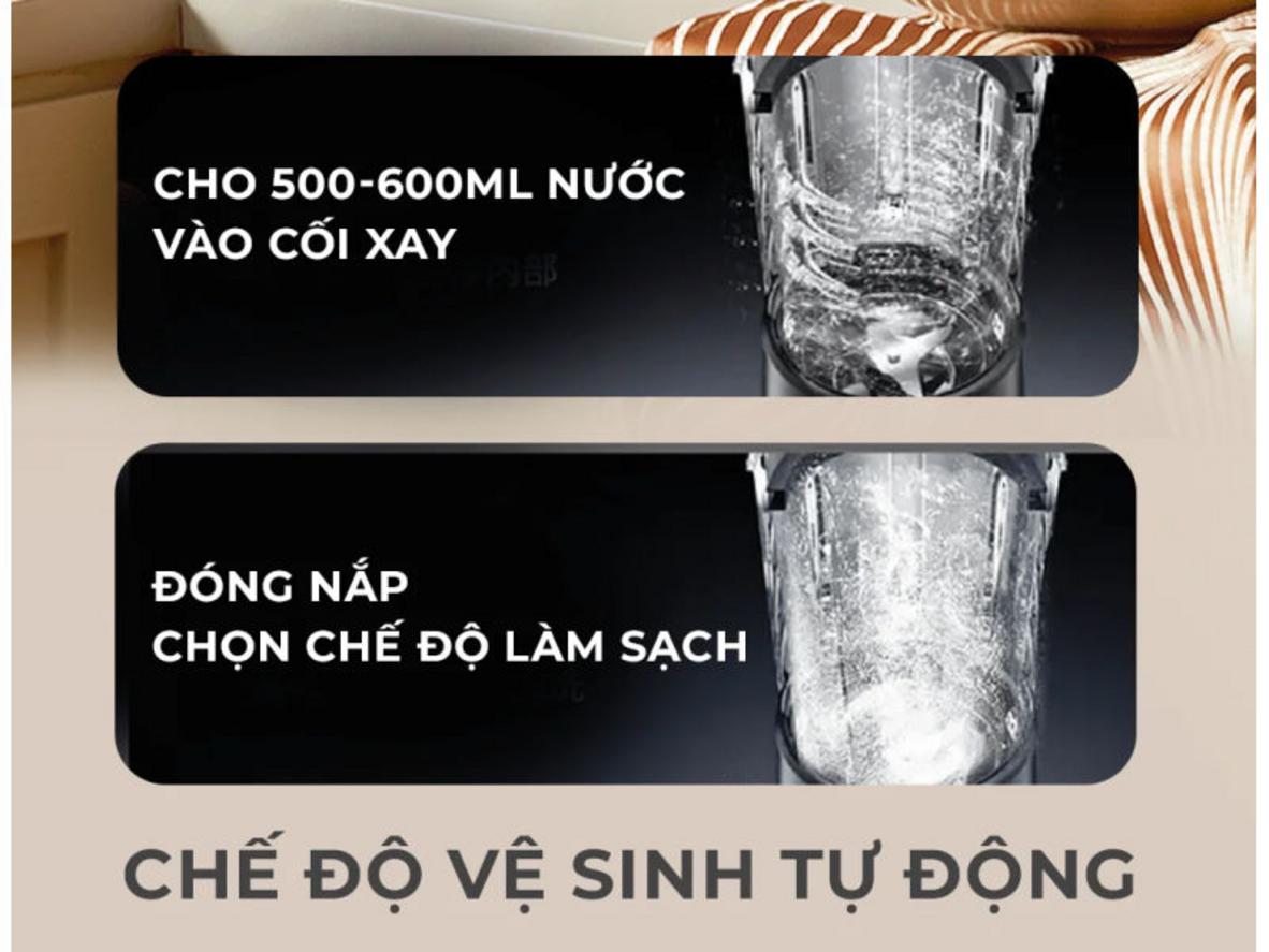 Cối thủy tinh 1.75L và 12 chế độ nấu sẵn