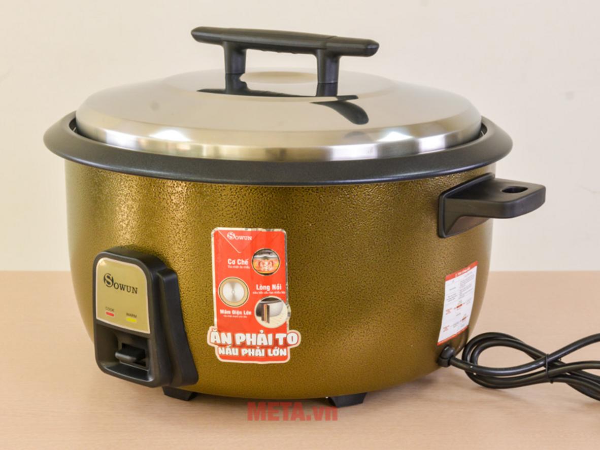 Dung tích 10 lít — nấu tối đa 5kg gạo, phù hợp bếp ăn tập thể