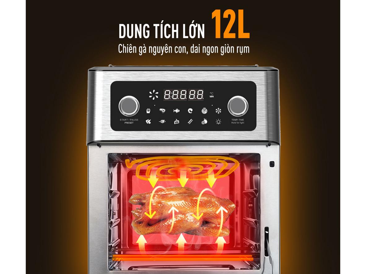 Dung tích 12 lít, công suất 1700W phục vụ gia đình
