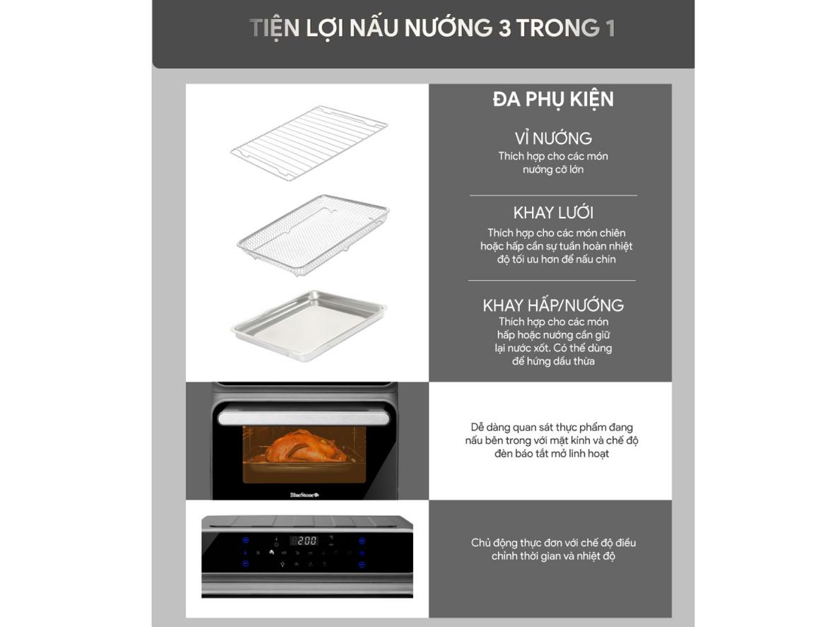 Dung tích 24L phù hợp nướng gà nguyên con