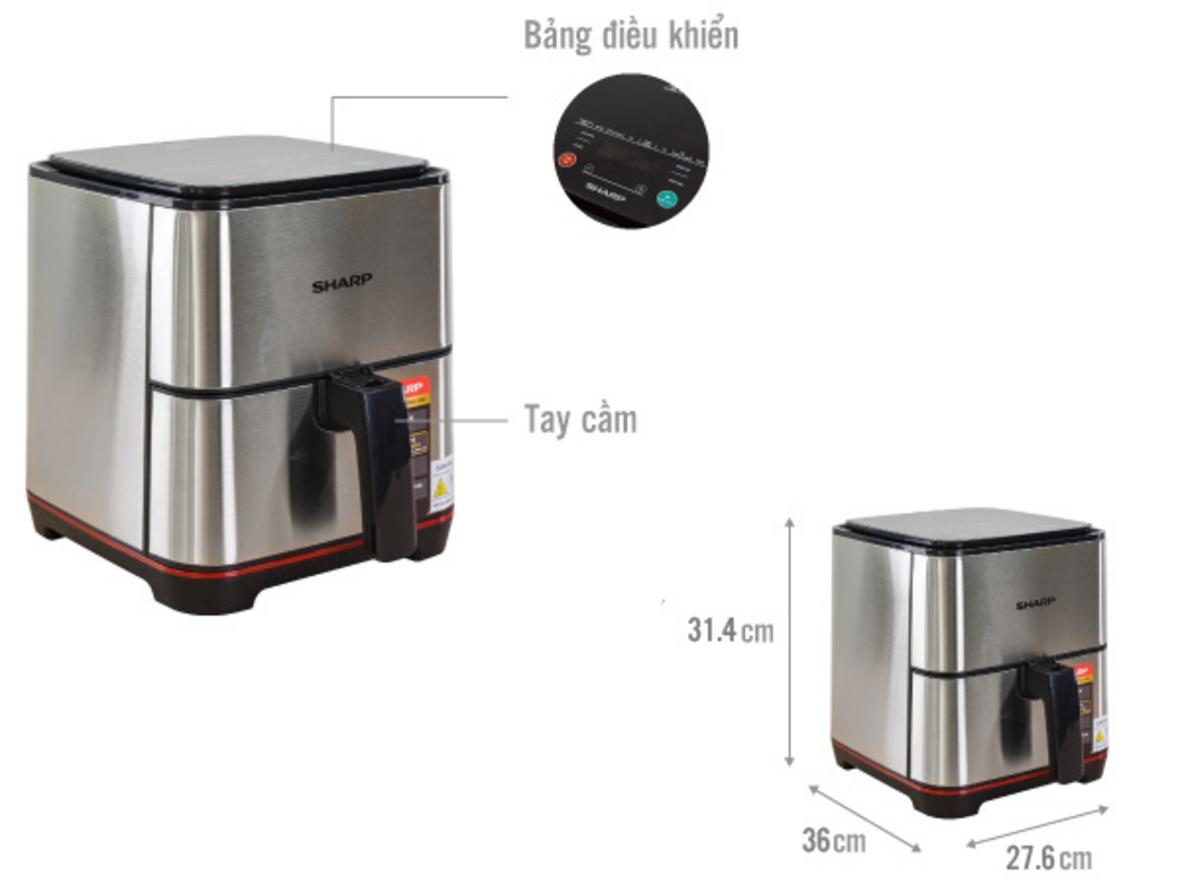 Dung tích 5 lít, giỏ ~3.5 lít phù hợp cho gia đình