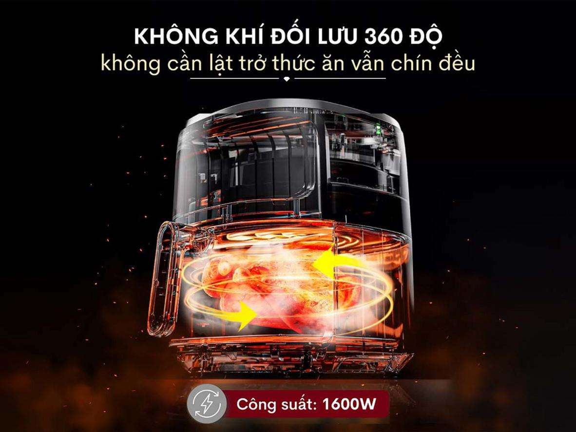 Dung tích 6.5L đủ cho gia đình 4–8 người