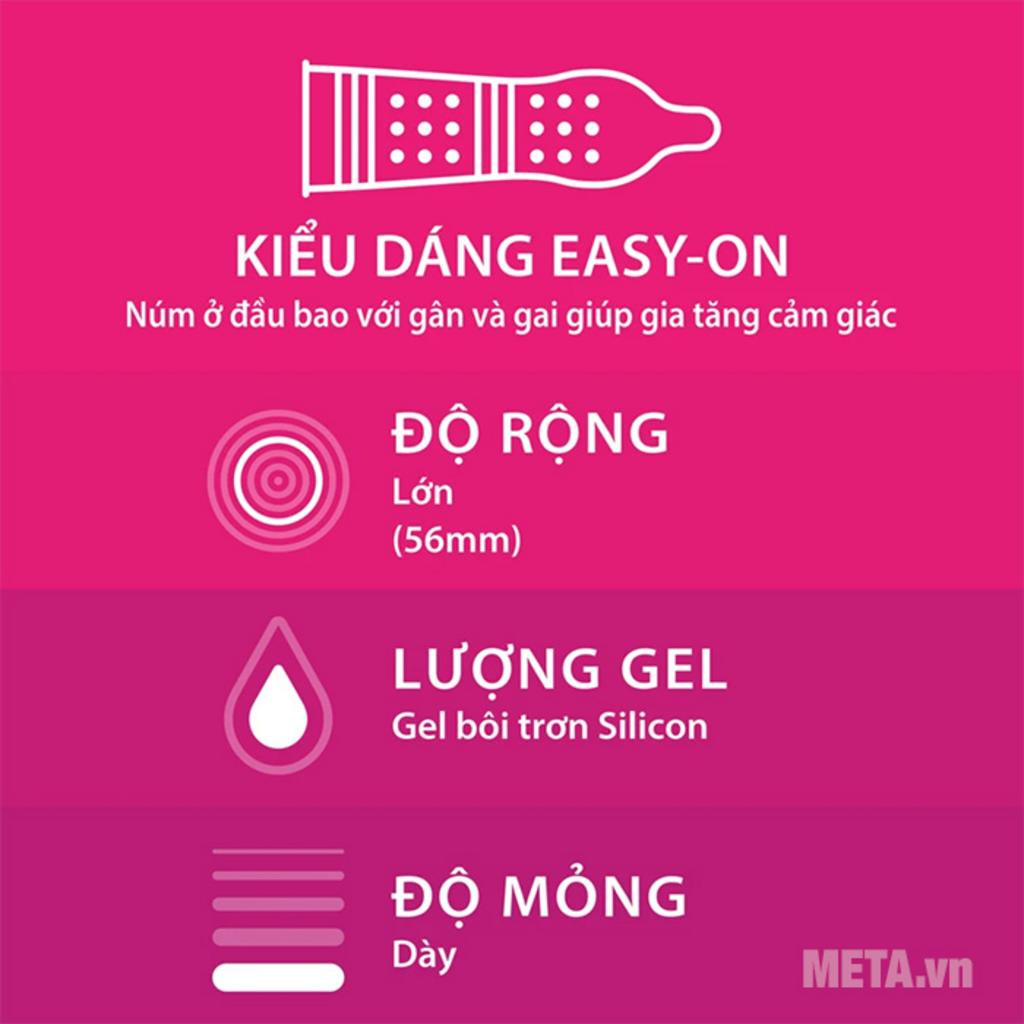 Gel silicone và thiết kế easy-on giúp đeo dễ dàng