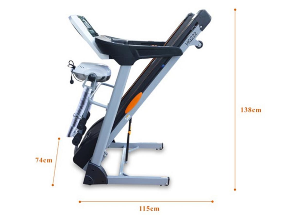 MP3, đầu rung massage và thanh gập bụng — máy đa năng cho cả tập cardio và thư giãn.