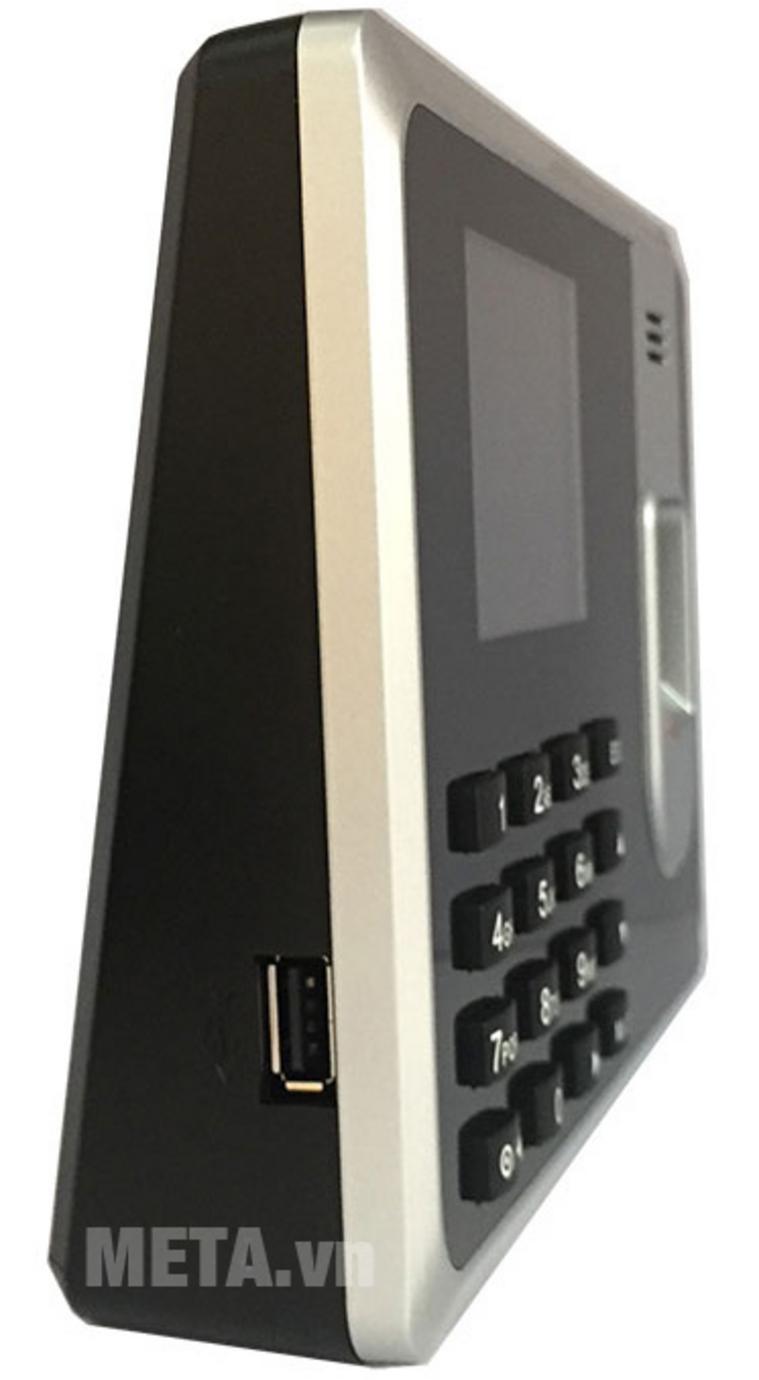 Cổng kết nối LAN và cổng USB Host + biểu tượng pin lưu điện; image idea: rear view of device with cable to router and USB stick plugged in.