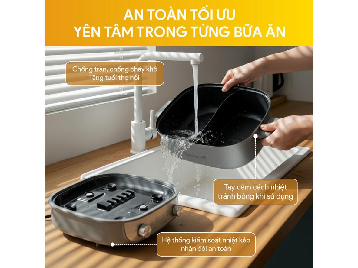 Hai ngăn độc lập cho hai hương vị