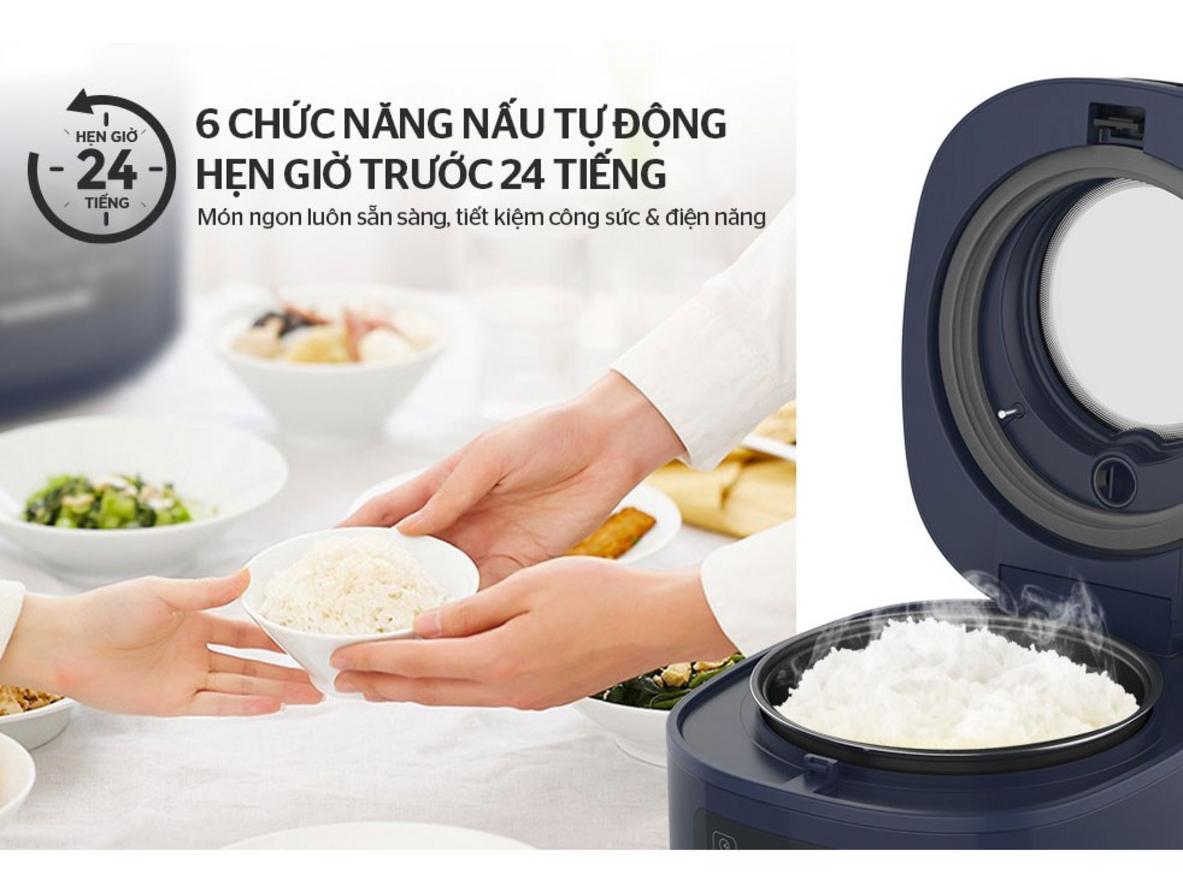 Hẹn giờ 1–24 giờ và 6 chế độ nấu — tiện cho lịch bận rộn