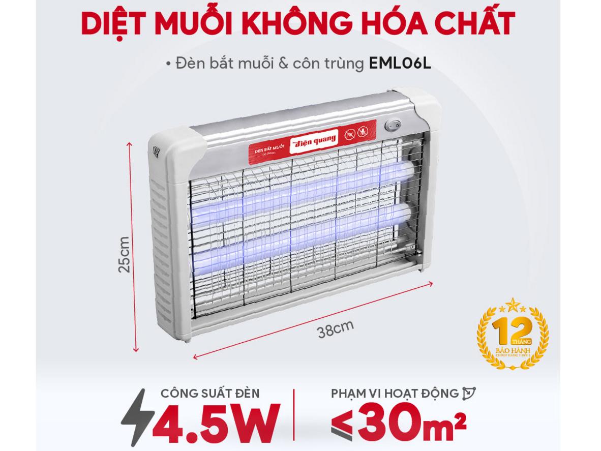 Ánh sáng tím thu hút và lưới điện 2 lớp tiêu diệt an toàn.