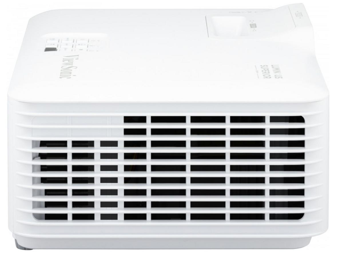 So sánh trình chiếu trong điều kiện sáng - LS740W nổi bật về độ sáng và tương phản; imagePrompt: Close-up of a projected colorful presentation in a bright conference room showing crisp text and vivid colors.