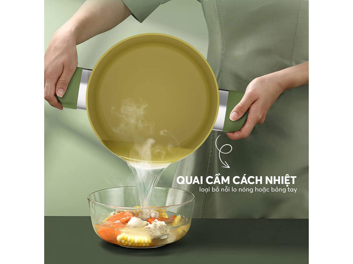Hợp kim nhôm cao cấp giúp nấu ổn định và vệ sinh nhanh