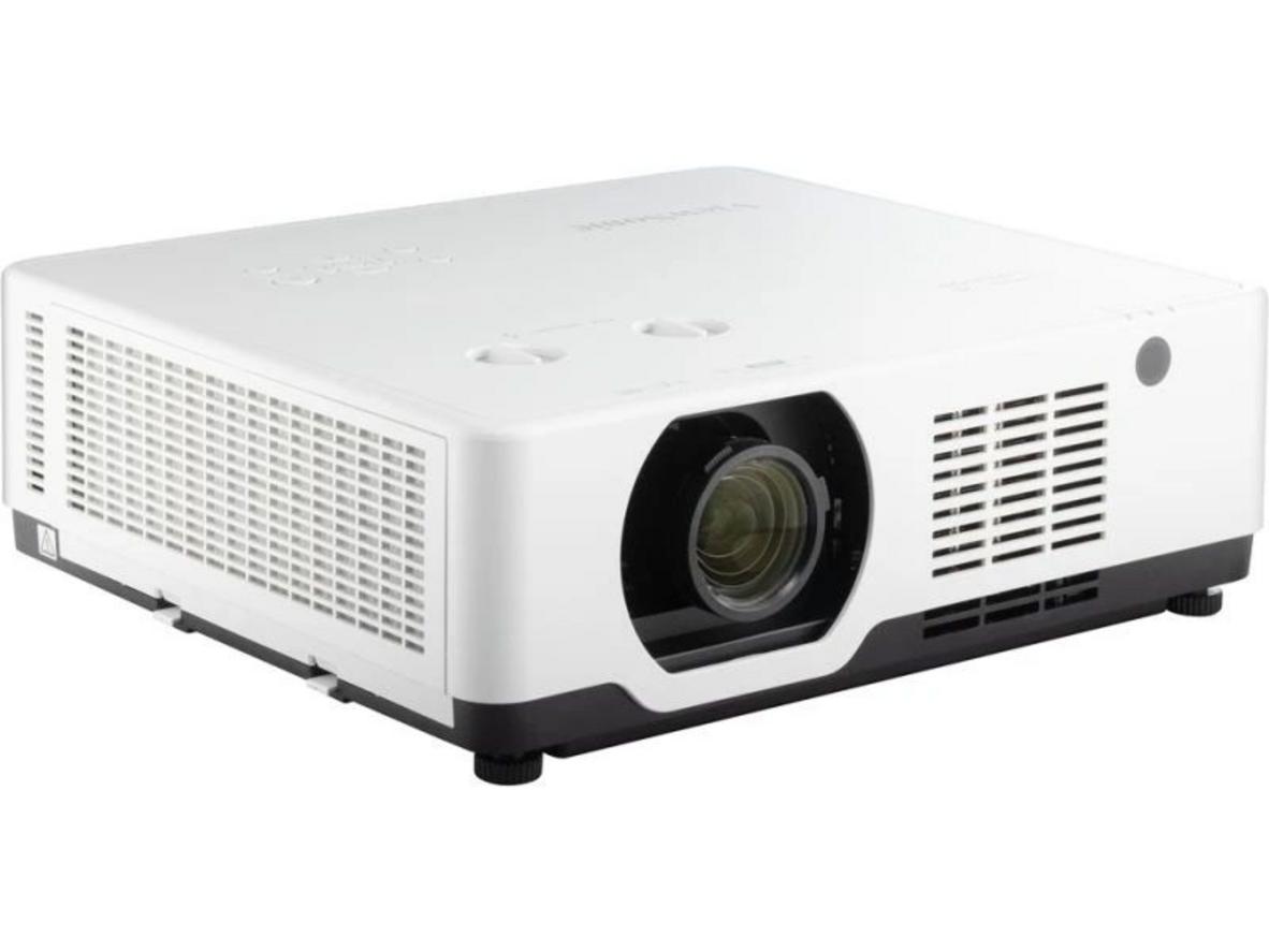 Kết nối đa dạng cho tích hợp AV/IT (ảnh minh họa) , "imagePrompt":"Back panel of the projector showing HDMI, LAN, RS232 and USB ports with labeled callouts for integration options."
