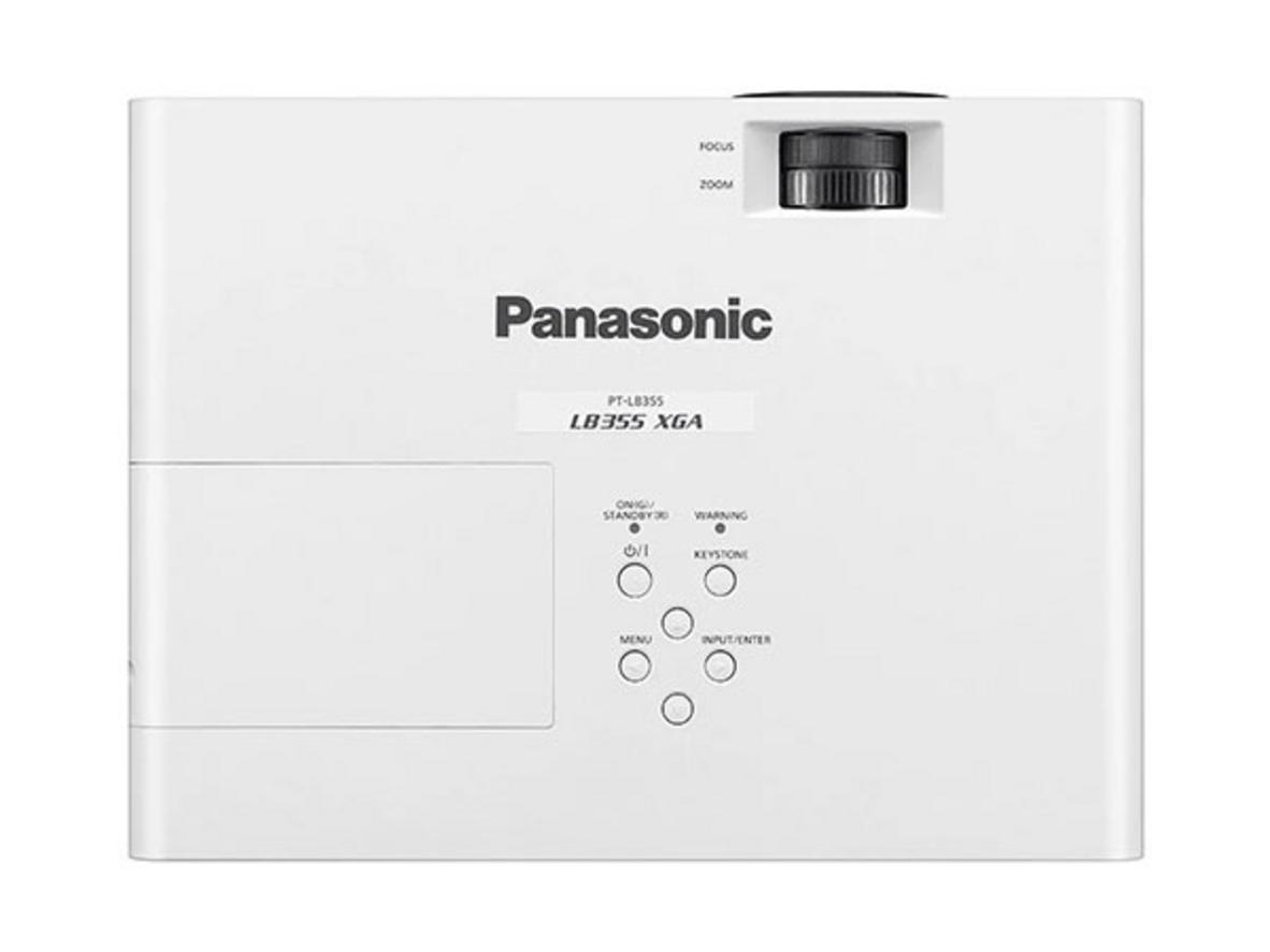 Cổng HDMI, USB và LAN cho kết nối nhanh chóng. Image prompt: Photo of the projector's rear panel highlighting HDMI ports, USB and LAN port.