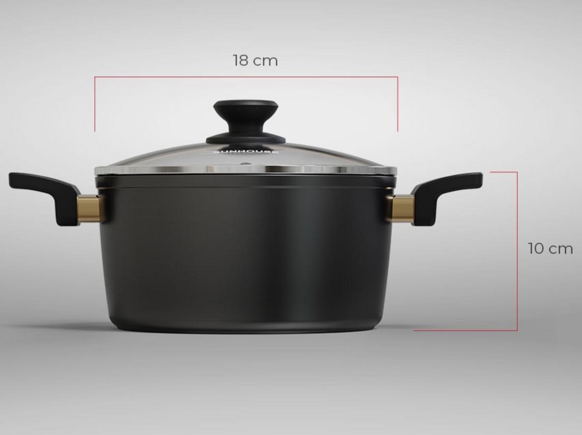 Kích thước 18cm và nắp kính cường lực