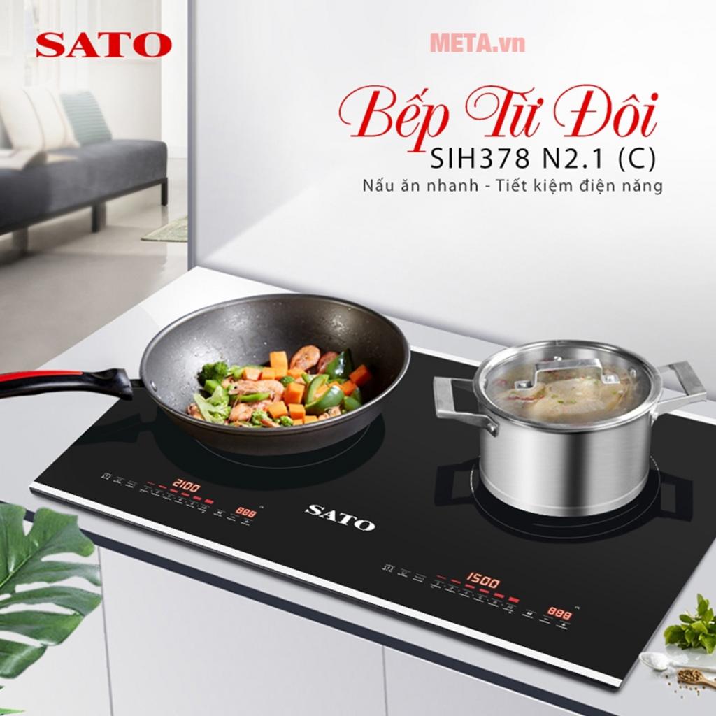 Mặt kính chịu lực, chịu nhiệt giúp bếp bền và dễ vệ sinh.