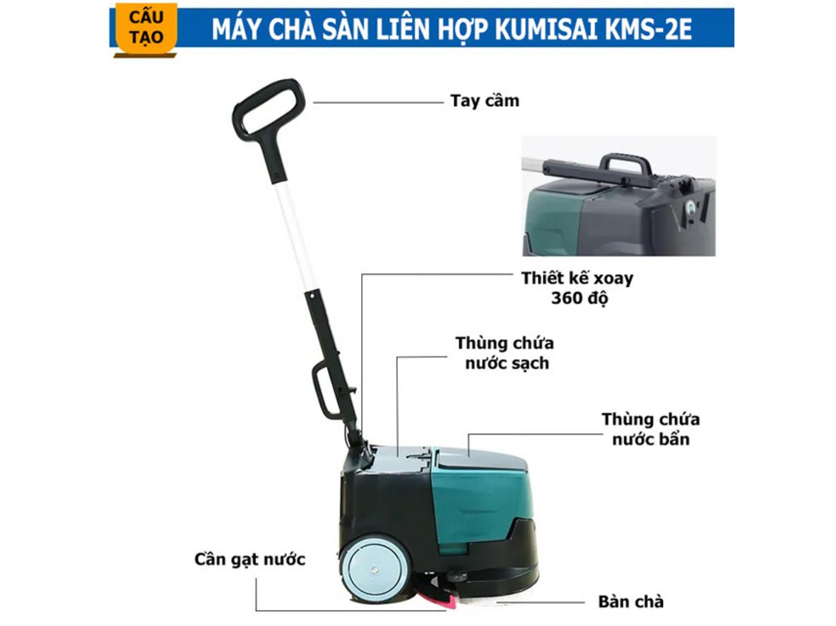 Kích thước gọn nhẹ, bình chứa rõ ràng cho nước sạch và nước bẩn.