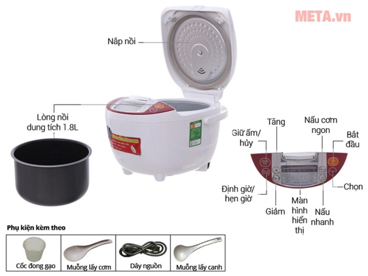 Lòng nồi dày 2mm vân kim cương - truyền nhiệt tốt, chống dính