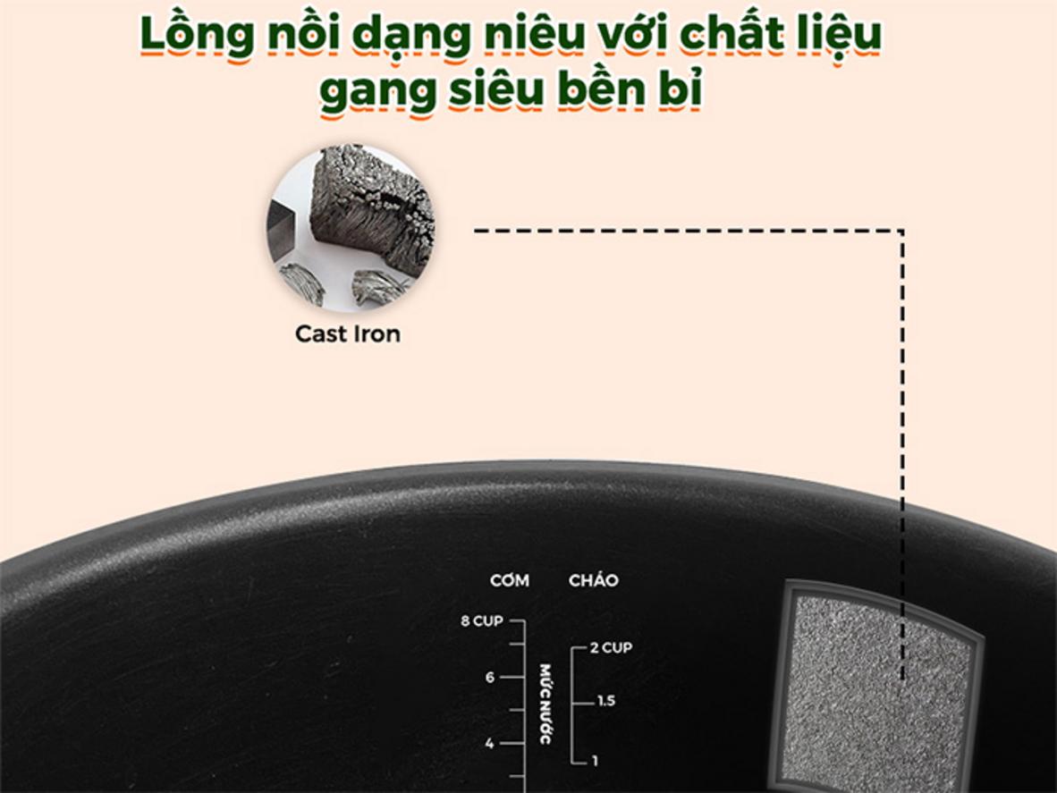 Lòng nồi hợp kim gang dạng niêu