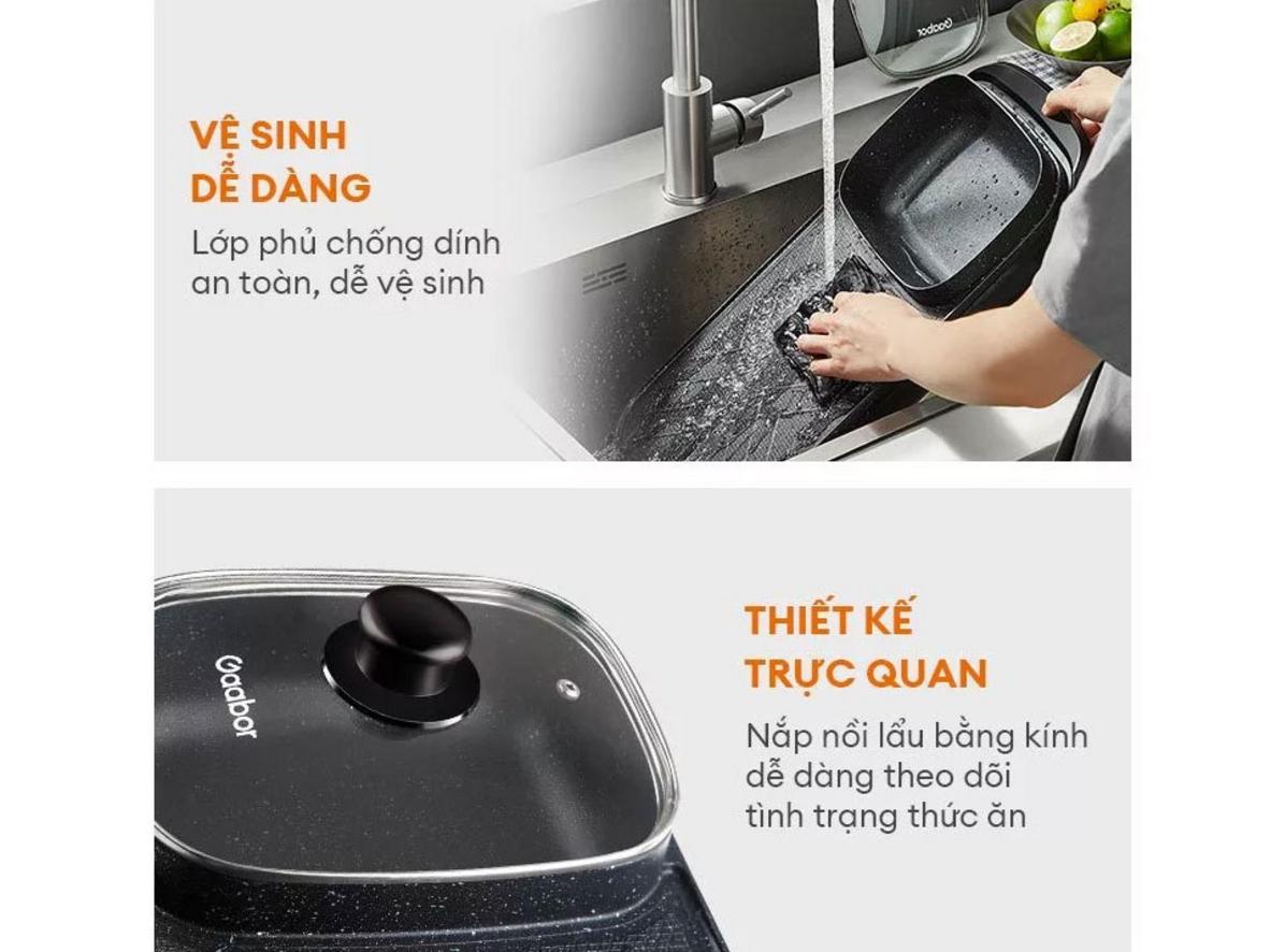 Lớp chống dính Teflon cao cấp — vệ sinh nhanh, nướng ít dầu mỡ.
