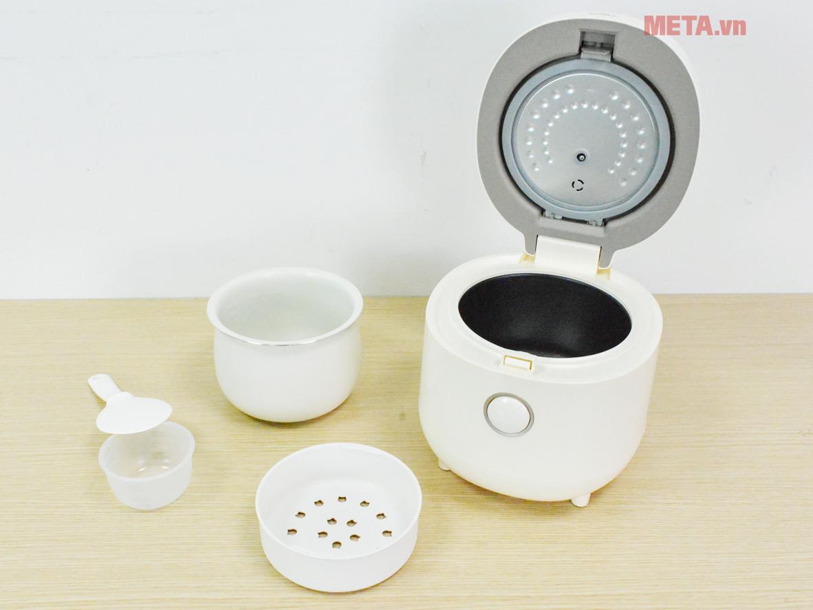 Lòng nồi 6 lớp phủ men gốm — dễ vệ sinh, giữ cơm không dính