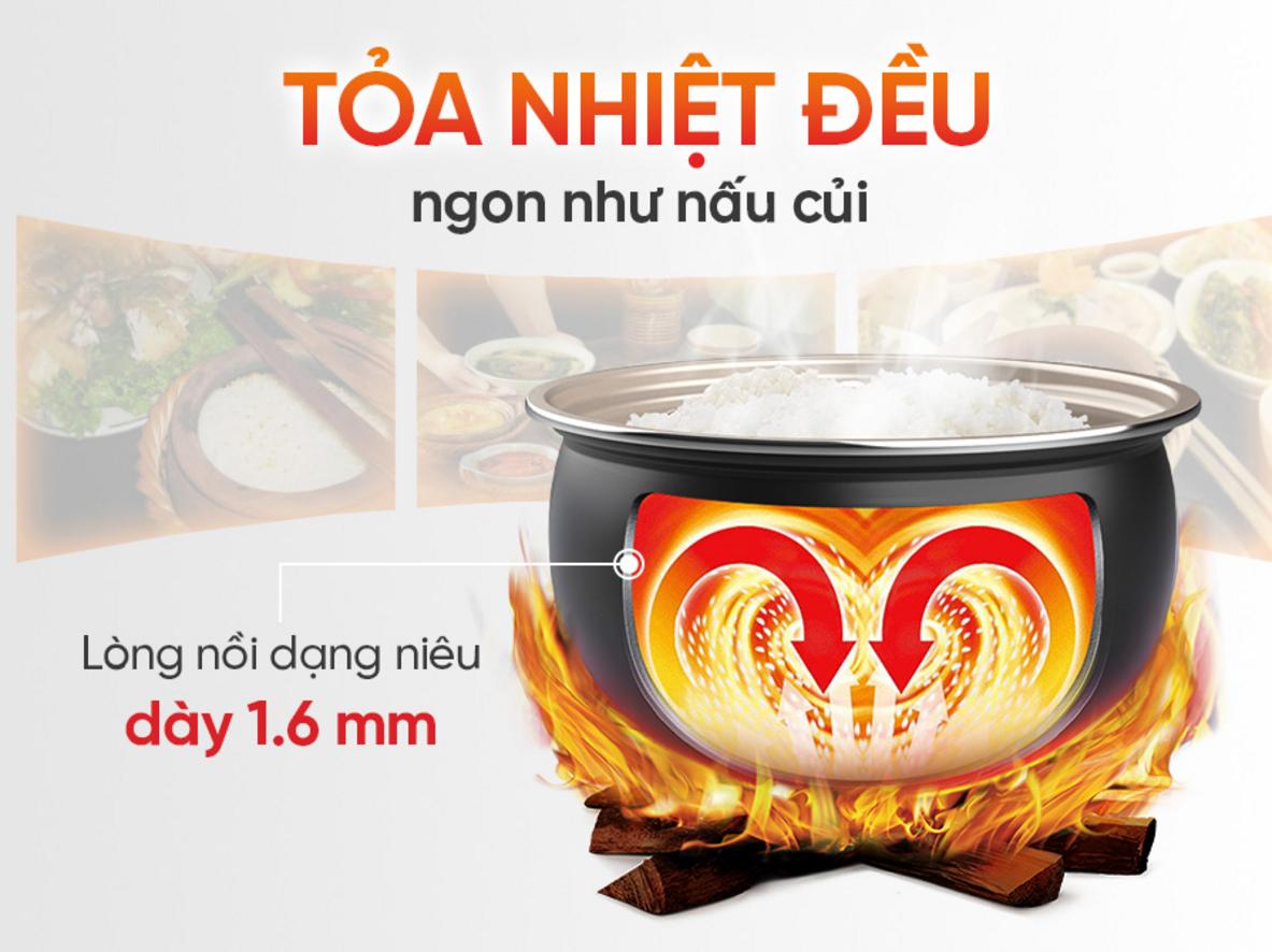 Lòng nồi niêu 1.6mm — truyền nhiệt đều, cơm tơi