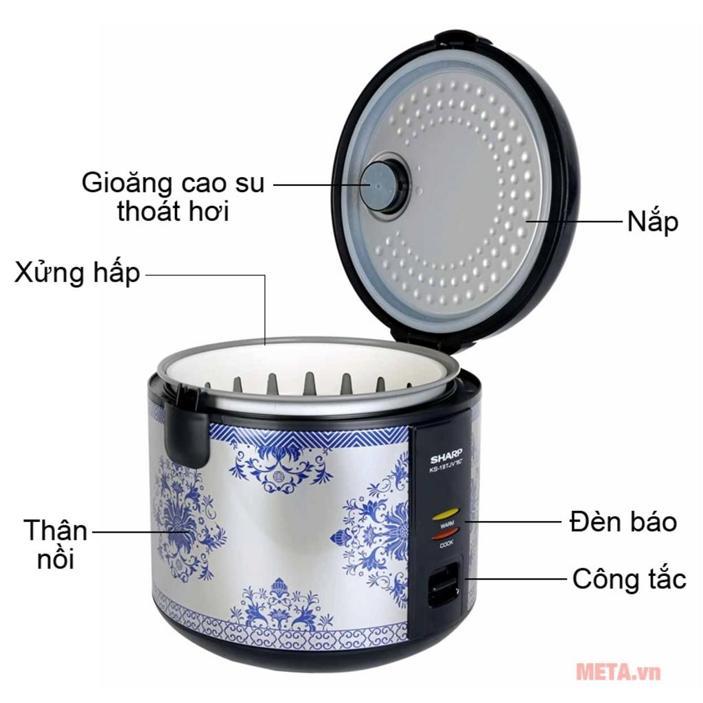 Lòng nồi Poly-flon - chống dính và dễ vệ sinh.
