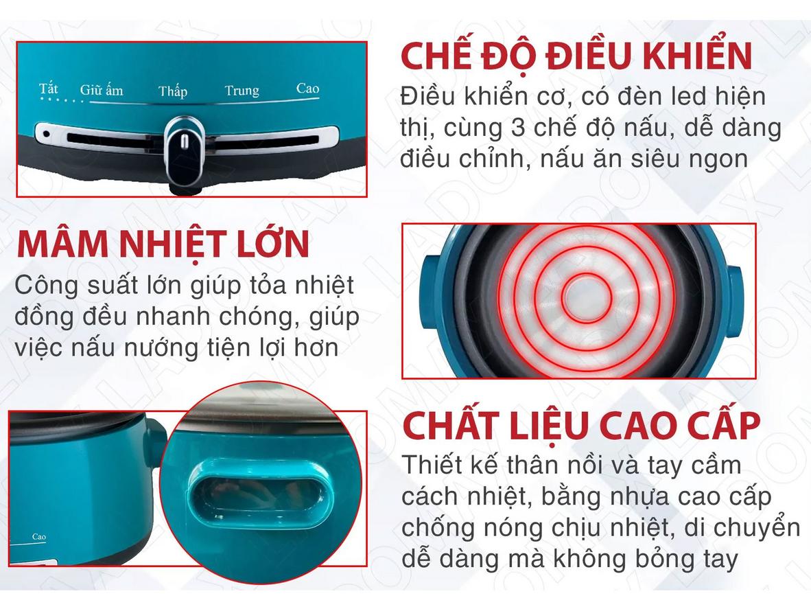 Lòng nồi nhôm rời phủ chống dính - tháo lắp dễ dàng