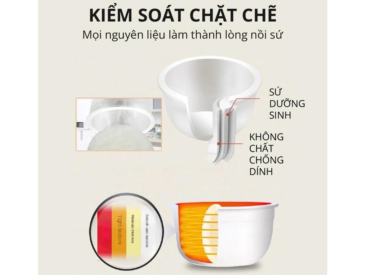 Lòng nồi sứ dưỡng sinh nguyên chất