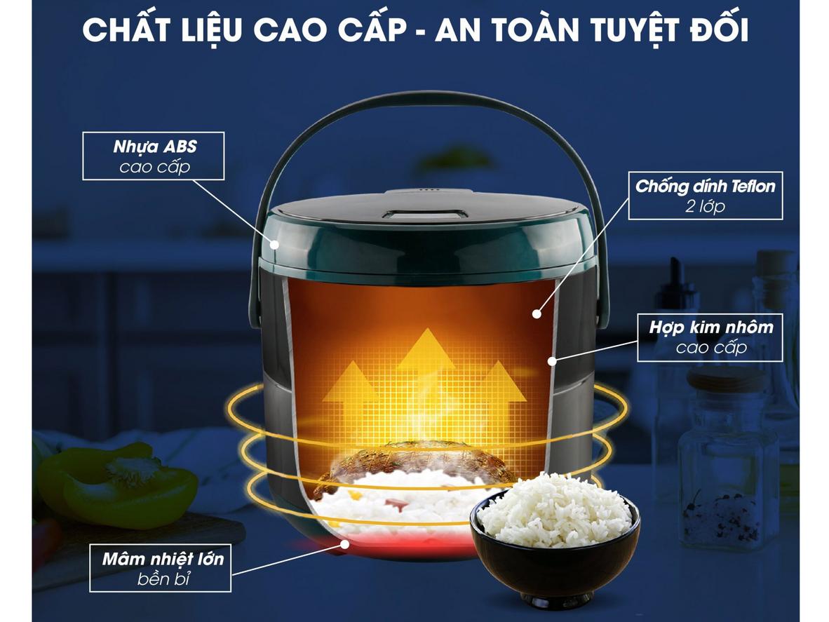 Lòng nồi Teflon 2 lớp — dễ vệ sinh