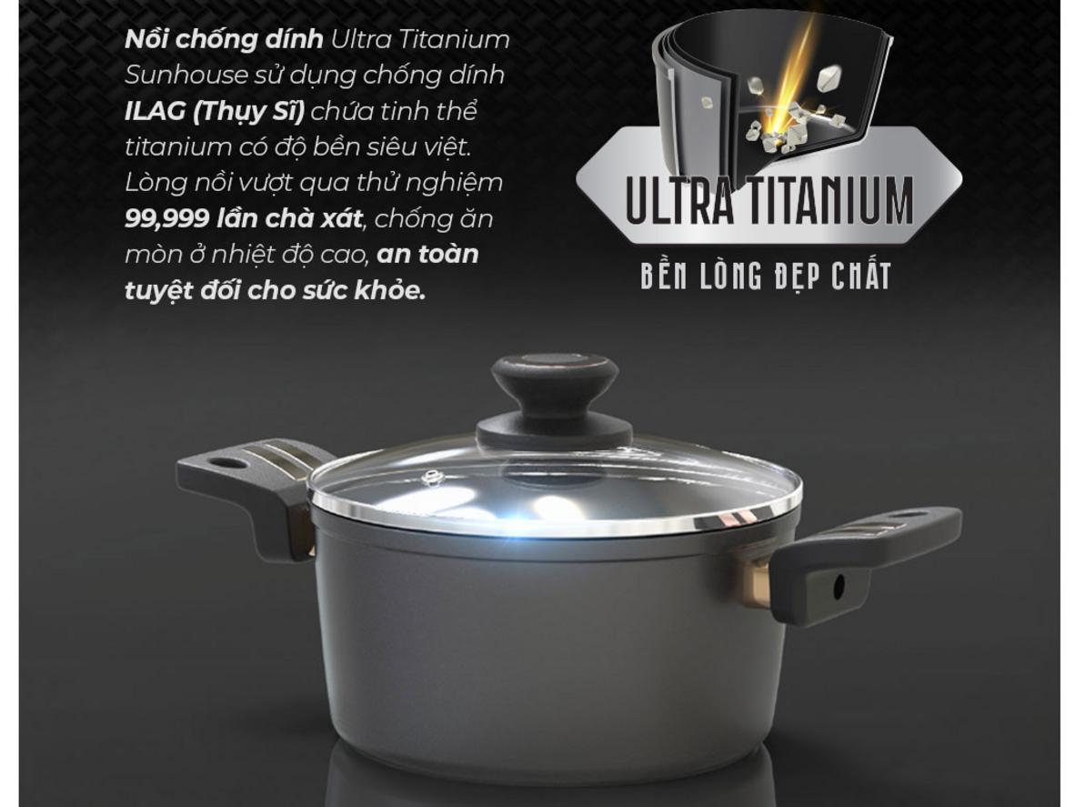 Lớp phủ Ultra Titanium (ILAG Thụy Sĩ) — chống dính bền lâu.