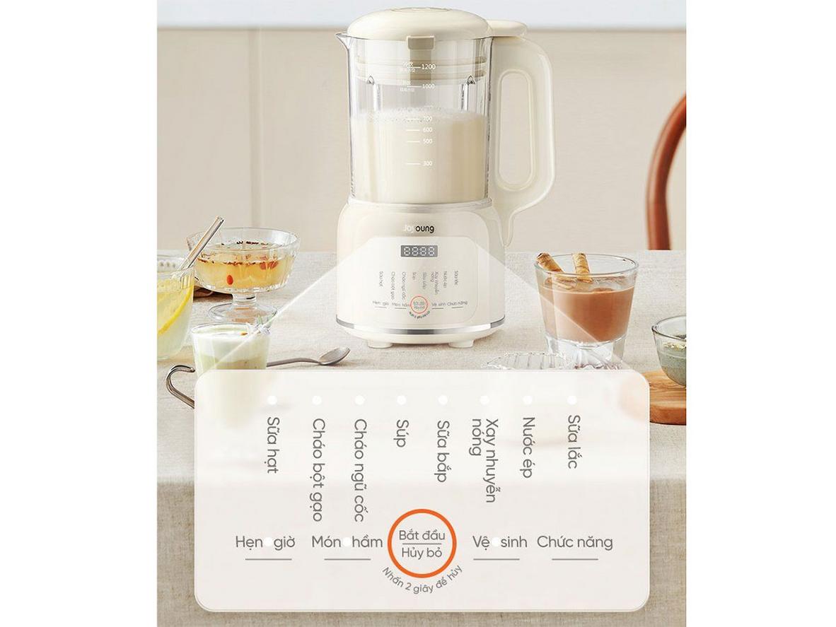 Lưỡi dao 8 cánh xay mịn, không cần lọc bã.