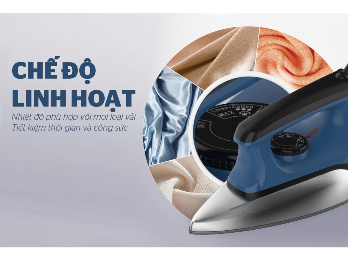 Mặt đế Teflon: Trượt êm, bảo vệ vải