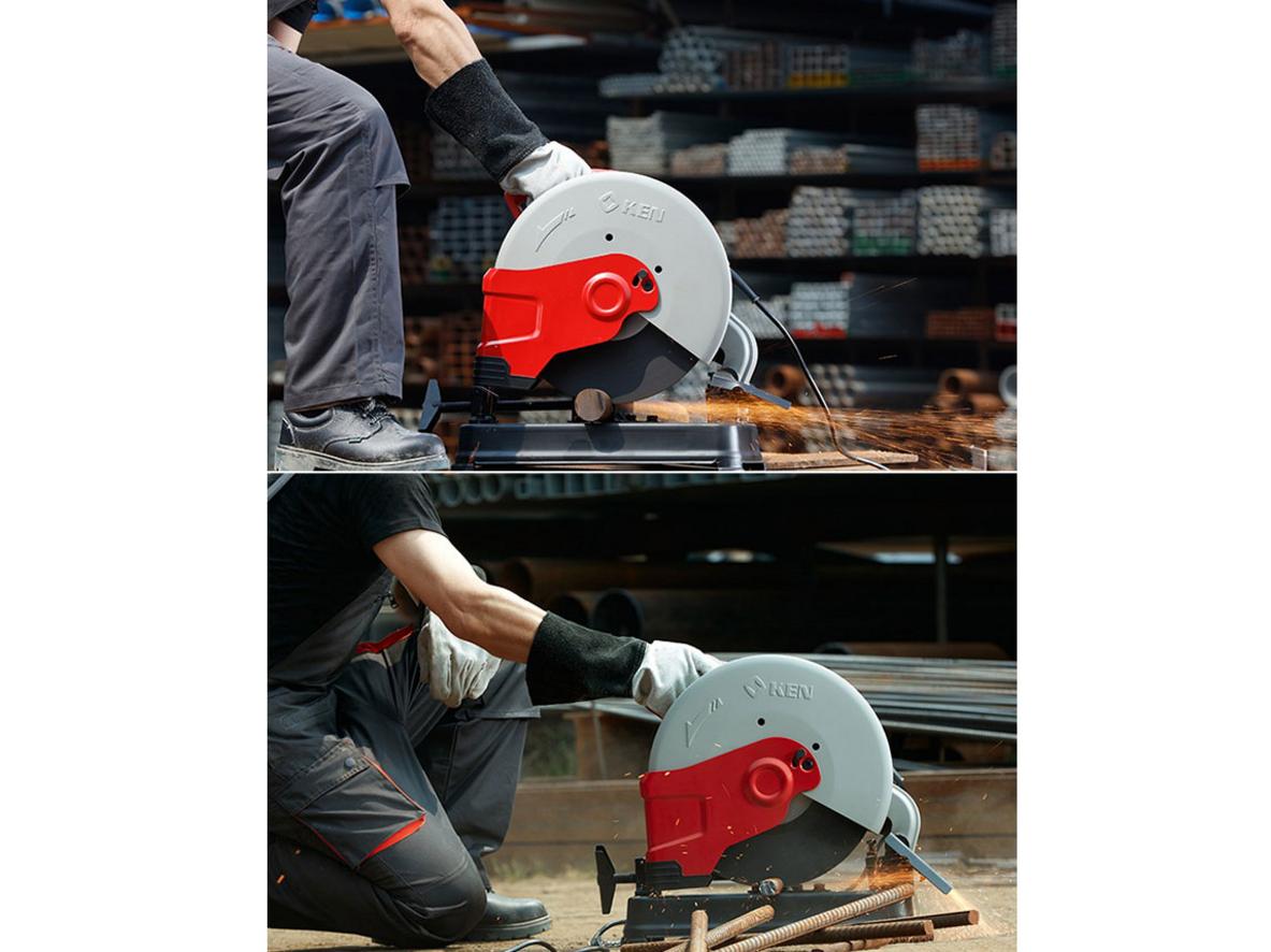 Đĩa 355mm cắt sâu, phù hợp sắt hộp, ống và thép hình.
