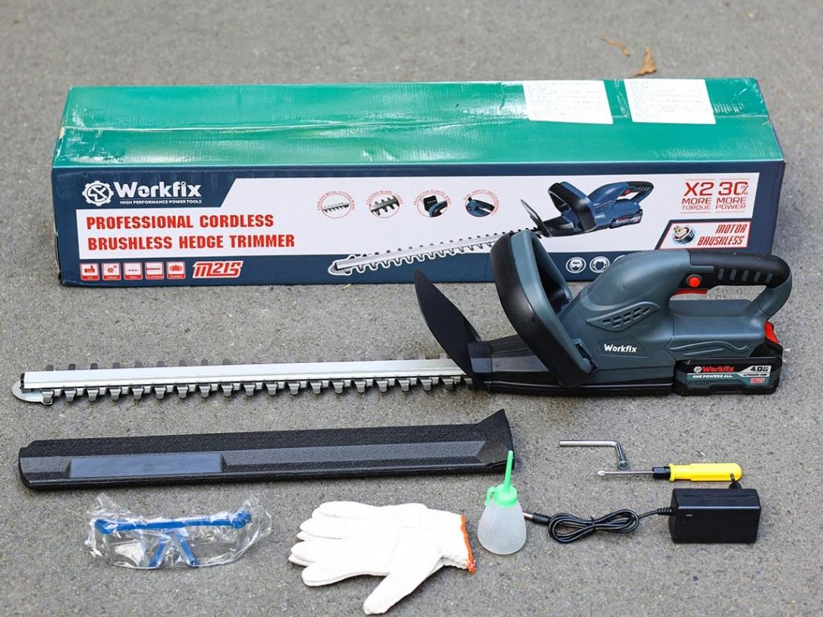 Pin 21V 4000mAh kèm 2 chiếc; minh họa runtime thực tế - imagePrompt: Two 21V batteries next to the tool with an overlay showing estimated runtime per battery.