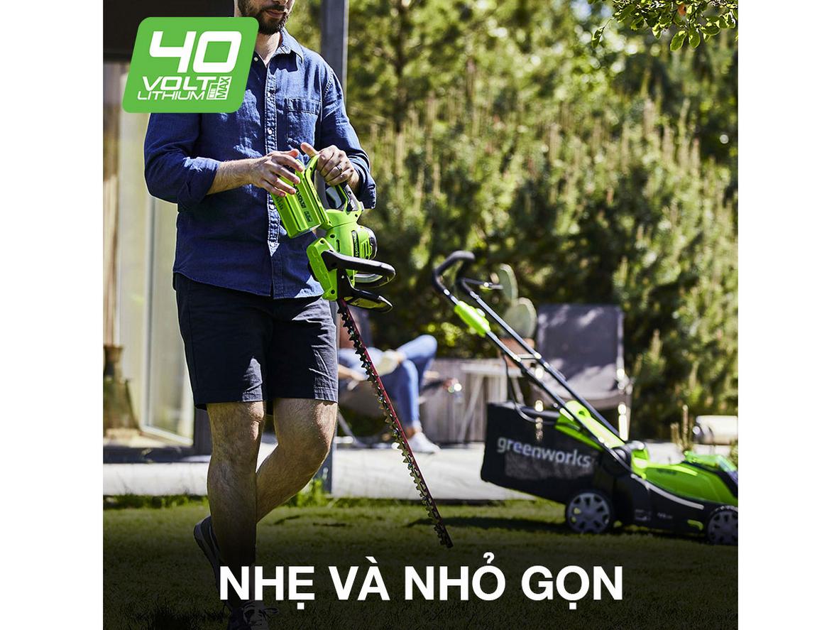 Tổng quan Máy cắt tỉa hàng rào dùng pin Greenworks 40V G40HT61 (2200907) (Chưa pin, sạc)