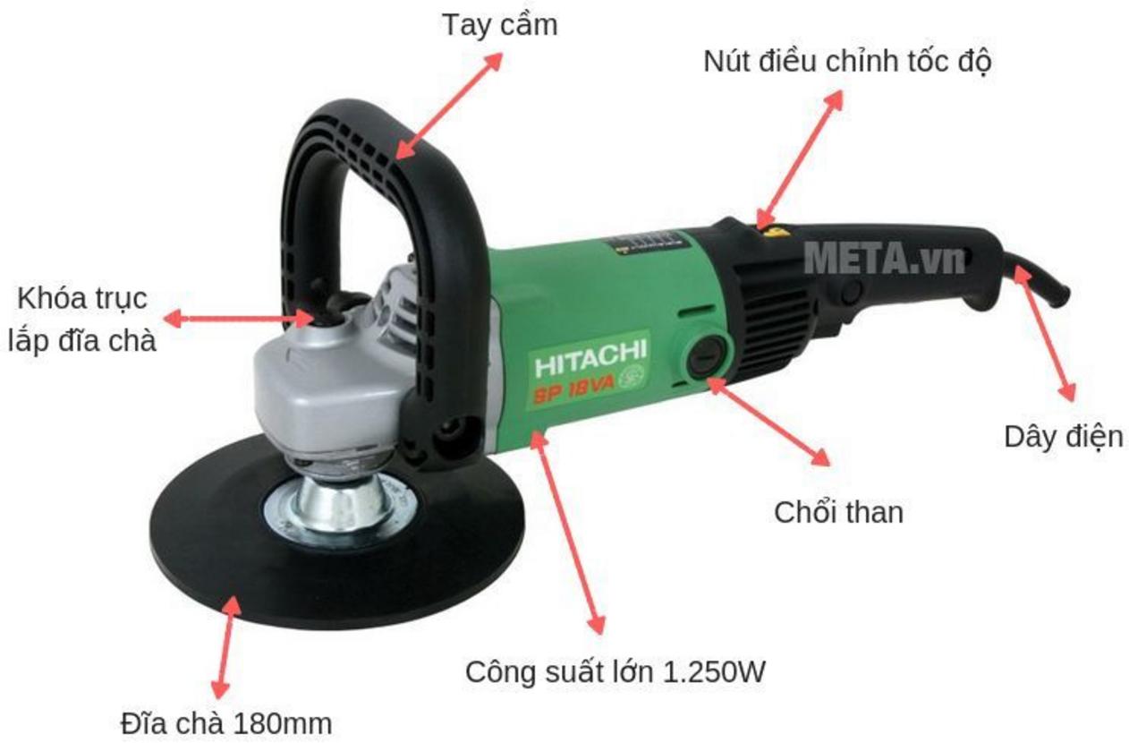 Cận cảnh motor SP18VA, thể hiện công suất 1.250W