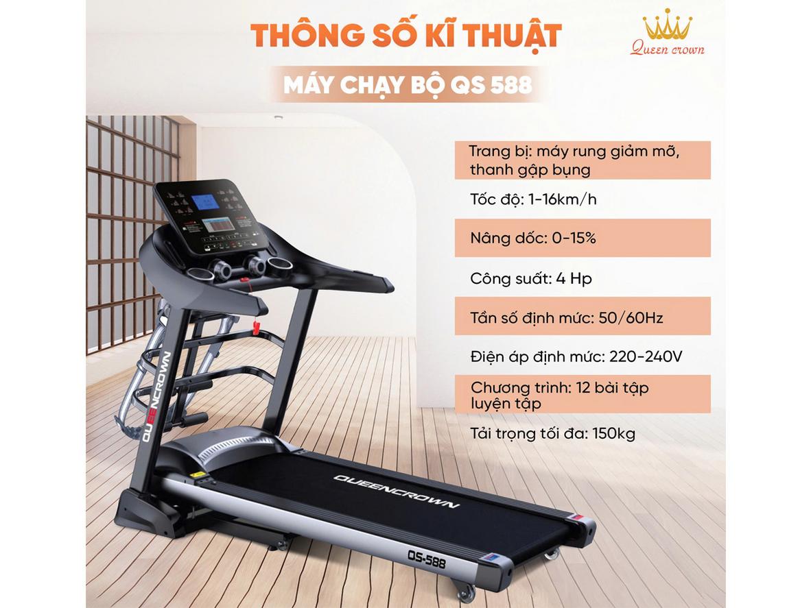 Tổng quan Máy chạy bộ điện Queen Crown QS588