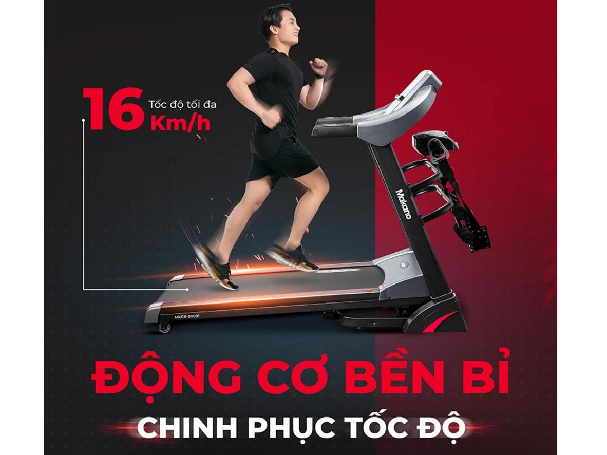Độ dốc tự động đến 15% và tốc độ 16 km/h để đa dạng bài tập.