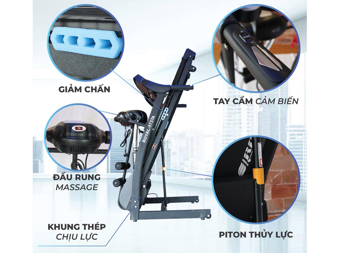 Động cơ DC vận hành êm, phù hợp gia đình nội đô, imagePrompt: 'Close-up of treadmill motor and control panel with sound-dampening graphics' (use high-res).