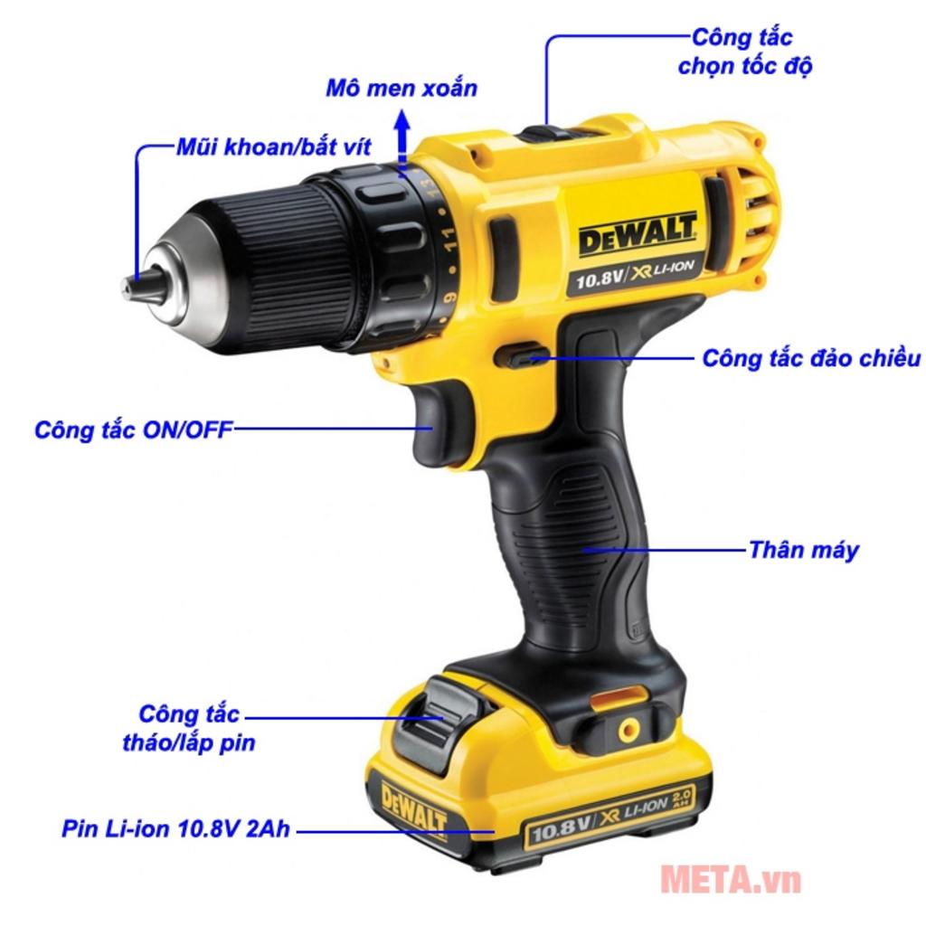 Bộ 2 pin XR 10.8V 2.0Ah đi kèm